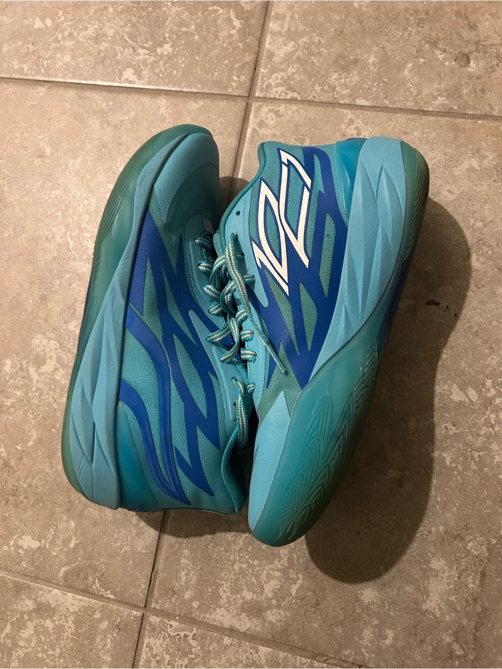 Lamelo MB 02's Men's Turquoise & Blue Running Sneakers